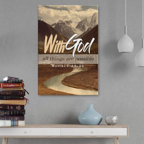 With God All Things Are Possible Matthew 19:26 Niv Canvas Wall Art