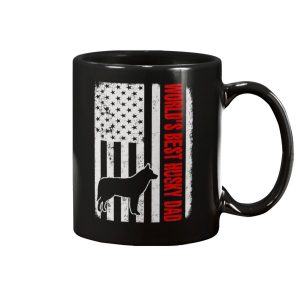Worlds Best Husky Dad American Flag Mug 1