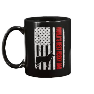 Worlds Best Husky Dad American Flag Mug 2