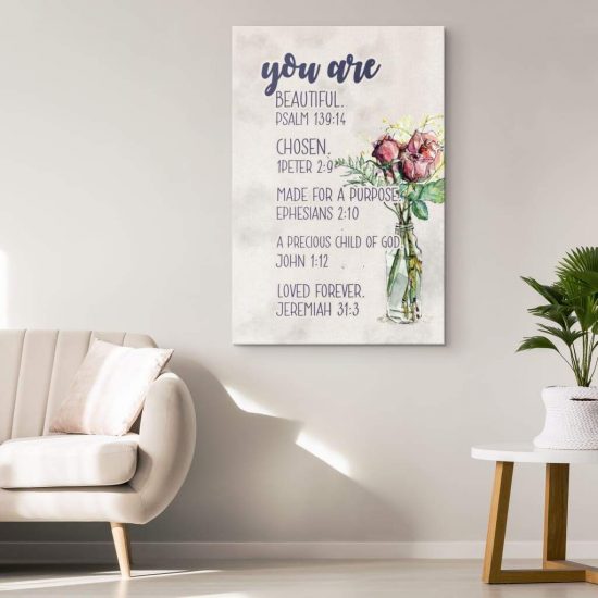 You Are Who God Says You Are Bible Verse Wall Art Canvas 1