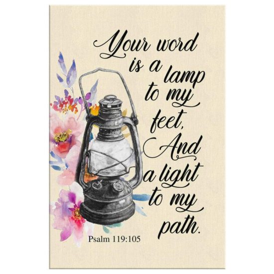 Your Word Is A Lamp To My Feet Psalm 119105 Bible Verse Wall Art Canvas 2