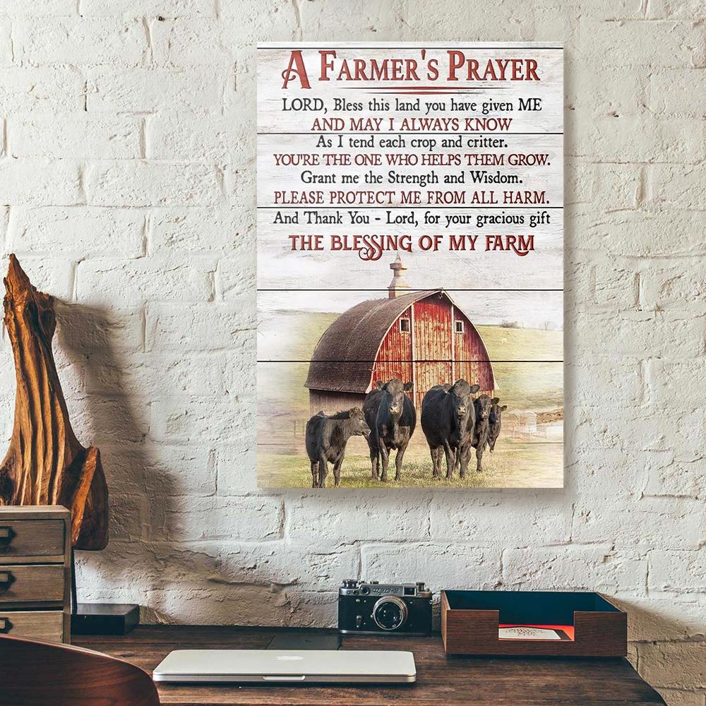 A Farmer Prayer Angus Cow Canvas Prints - Wall Art Decor a farmer prayer angus cow canvas prints wall art decor 2588