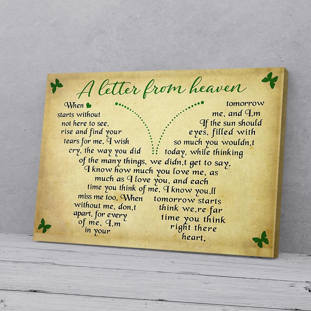 a letter from heaven vintage butterfly poem canvas prints wall art decor 1525