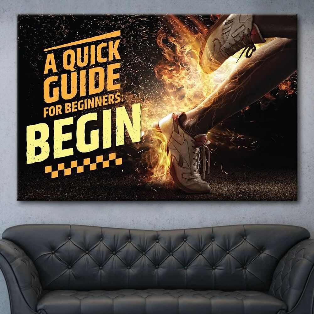 A Quick Guide For Beginners: Begin Motivational Positive Canvas Print - Wall Art Decor a quick guide for beginners begin motivational positive canvas print wall art decor 7790