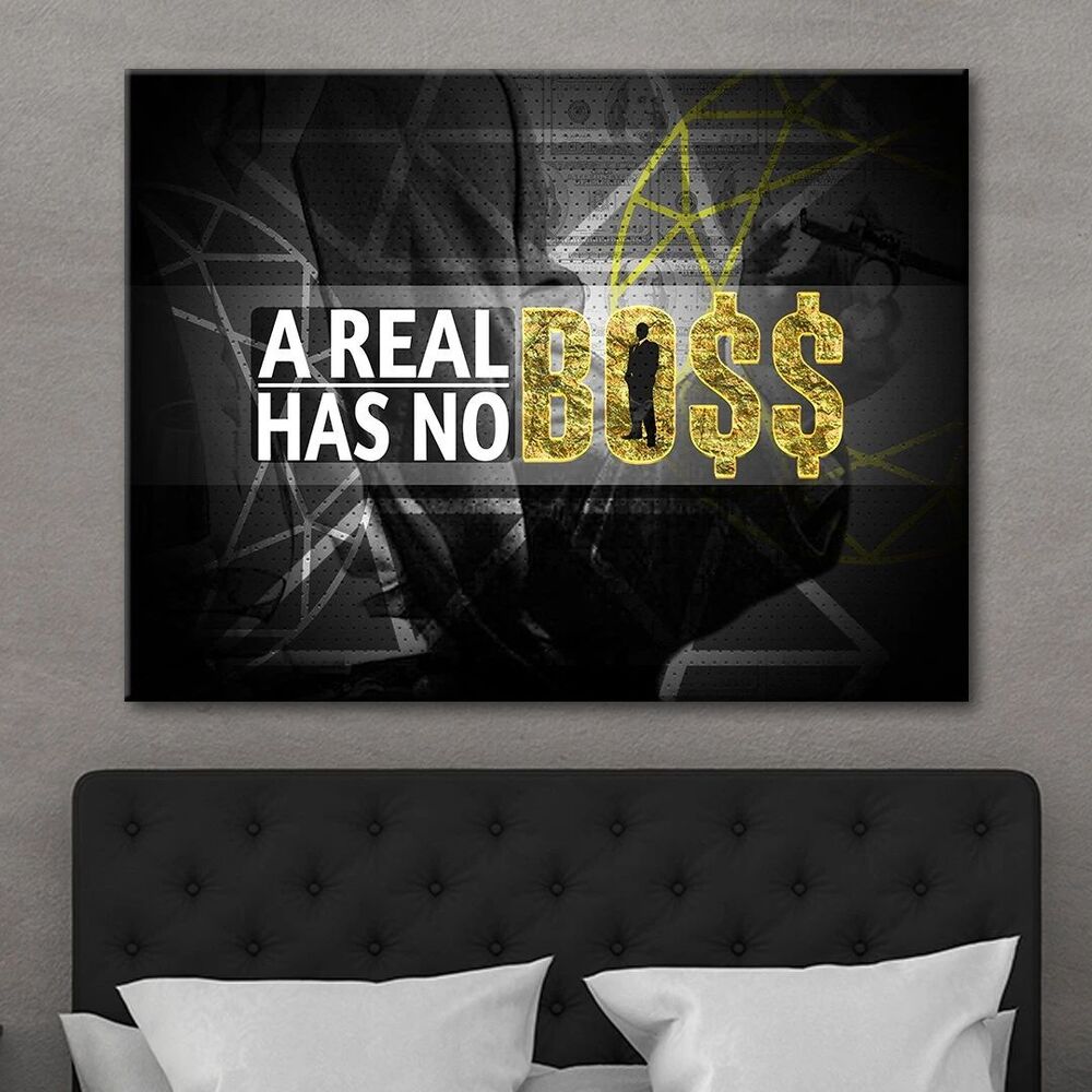 A Real Boss Has No Boss Motivational Positive Canvas Print - Wall Art Decor a real boss has no boss motivational positive canvas print wall art decor 1577