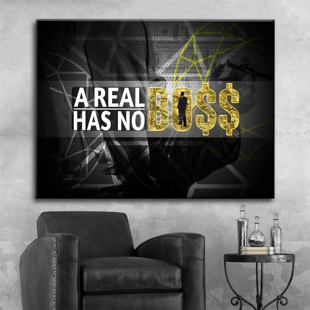 A Real Boss Has No Boss Motivational Positive Canvas Print - Wall Art Decor a real boss has no boss motivational positive canvas print wall art decor 7901