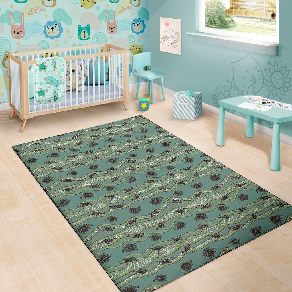 aboriginal animals pattern print area rug floor decor 6366