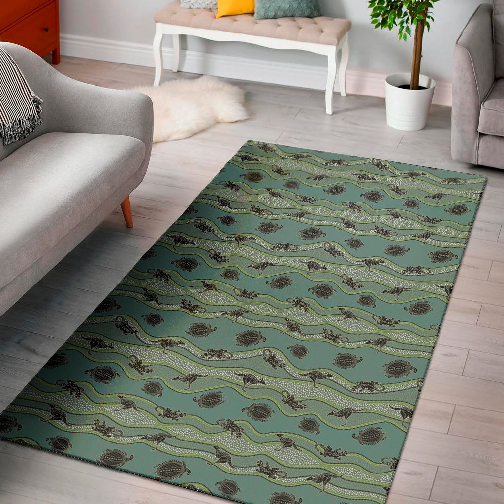 aboriginal animals pattern print area rug floor decor 8822