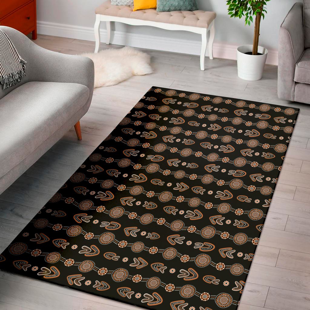 aboriginal boomerang pattern print area rug floor decor 1280