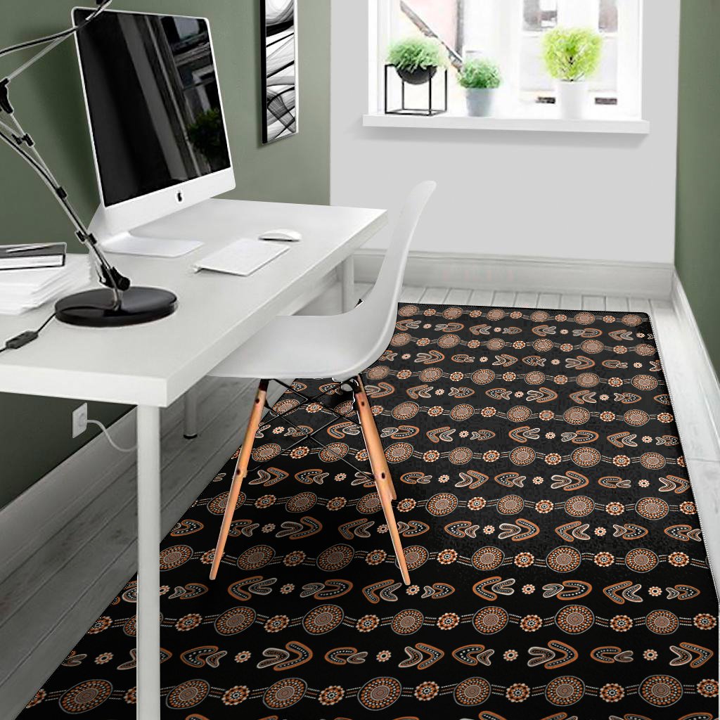 aboriginal boomerang pattern print area rug floor decor 7410