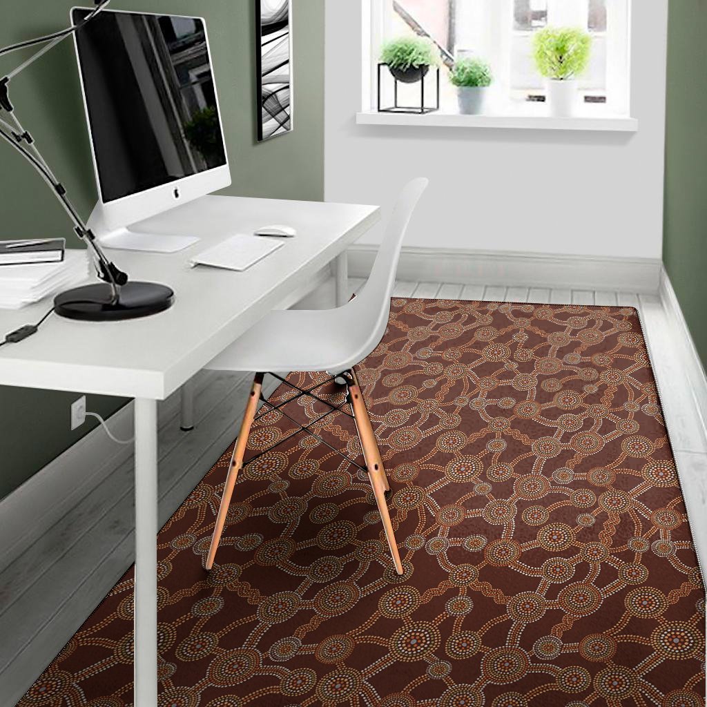 aboriginal indigenous dot pattern print area rug floor decor 5793