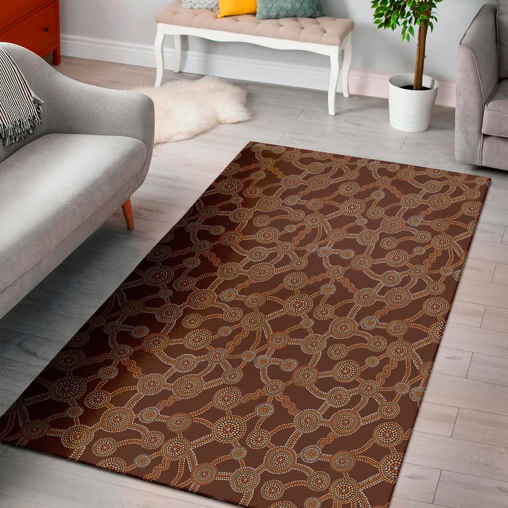 aboriginal indigenous dot pattern print area rug floor decor 7535
