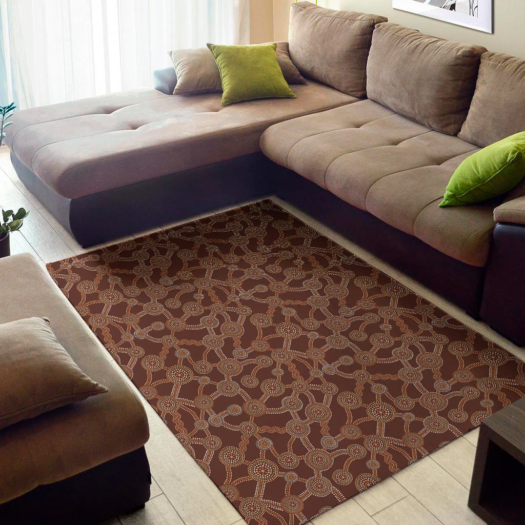 aboriginal indigenous dot pattern print area rug floor decor 8200