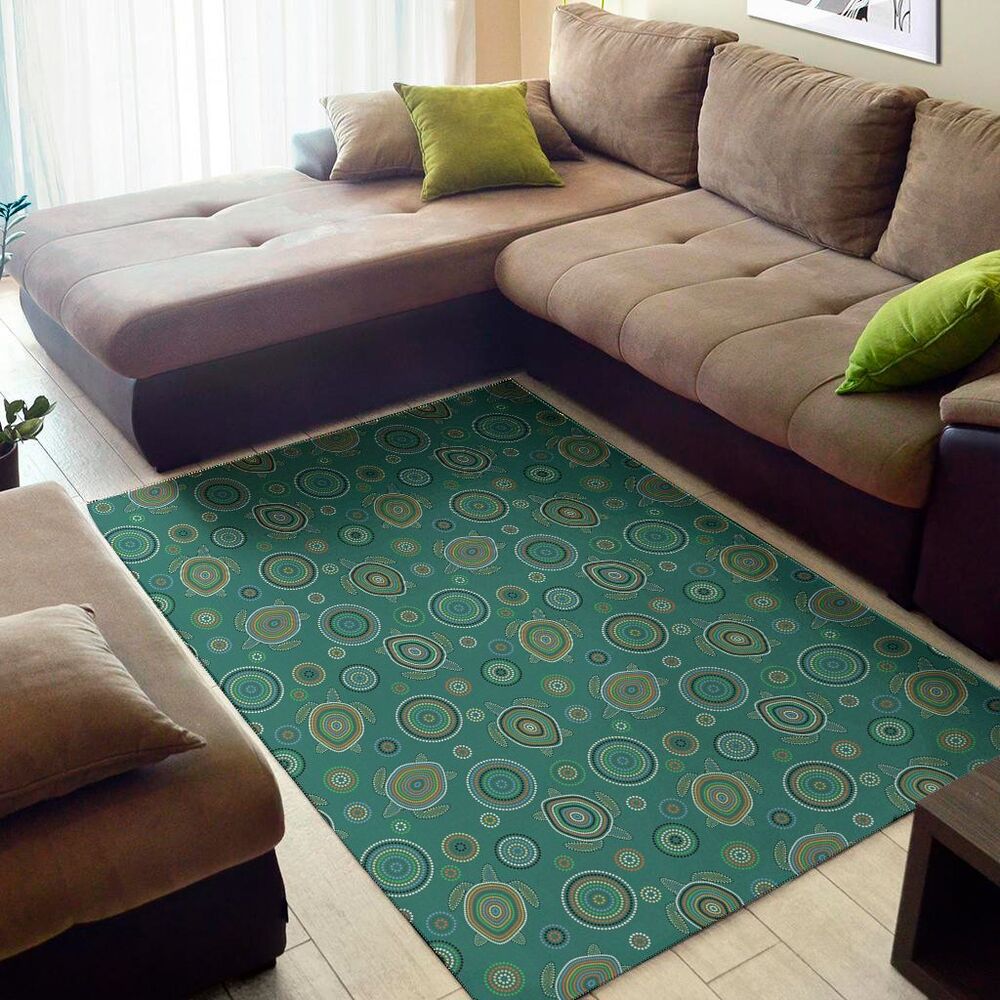 aboriginal sea turtle pattern print area rug floor decor 2328