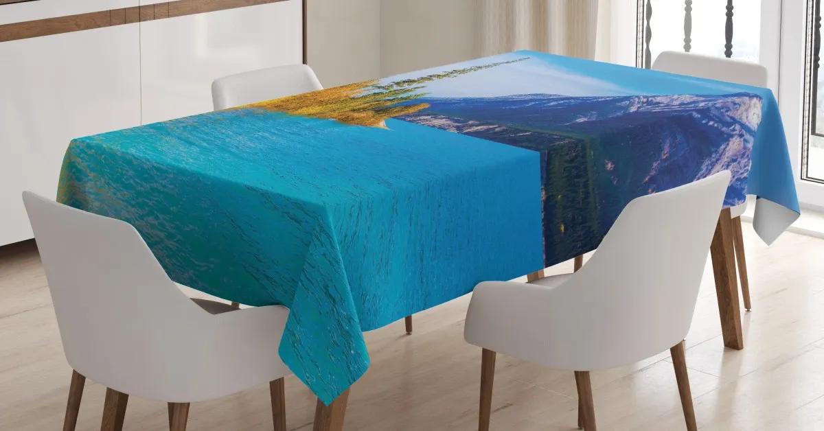 Abraham Lake Mountains 3D Printed Tablecloth Table Decor abraham lake mountains 3d printed tablecloth table decor 1853