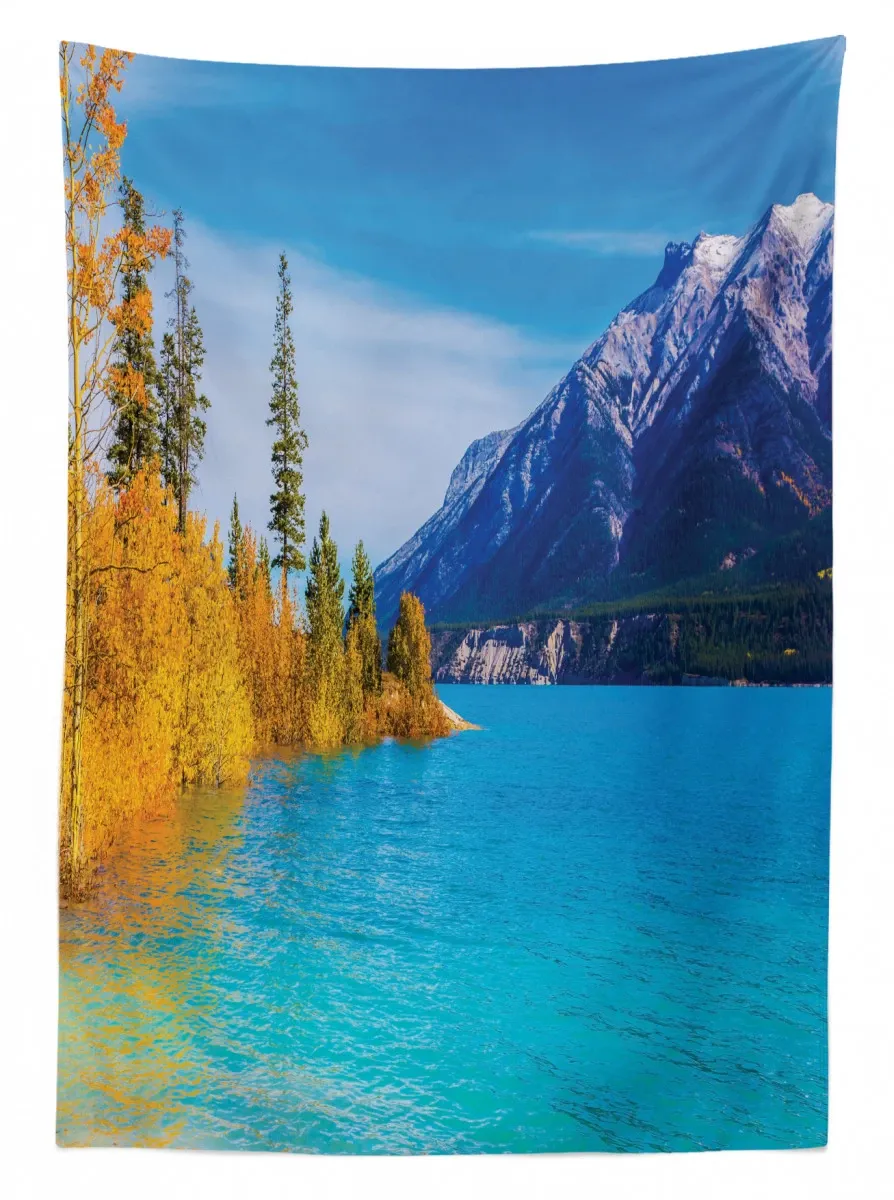Abraham Lake Mountains 3D Printed Tablecloth Table Decor abraham lake mountains 3d printed tablecloth table decor 6699