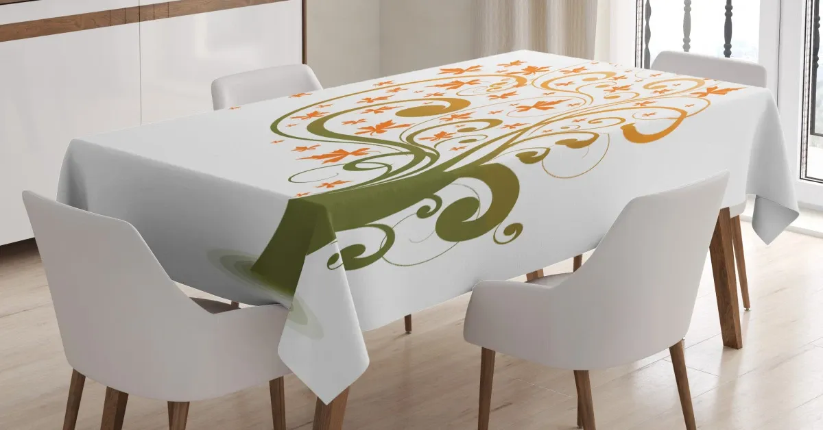 abstract autumn tree ornament 3d printed tablecloth table decor 5980