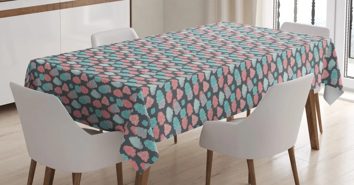 abstract cloud 3d printed tablecloth table decor 4849