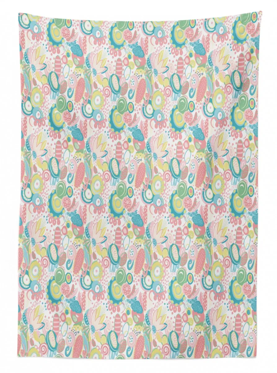 abstract colorful happy art 3d printed tablecloth table decor 3661