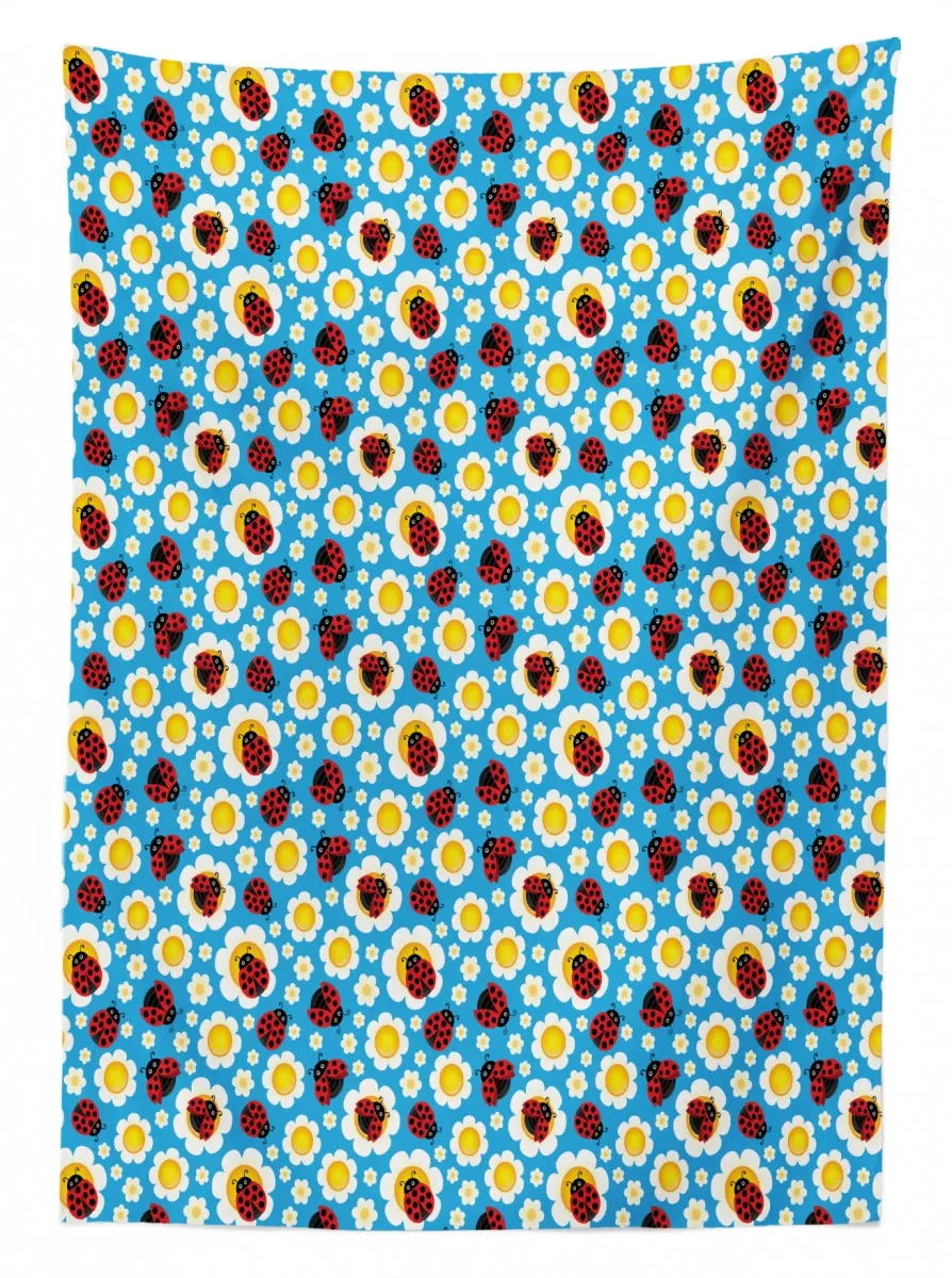 abstract daisies bugs 3d printed tablecloth table decor 3908