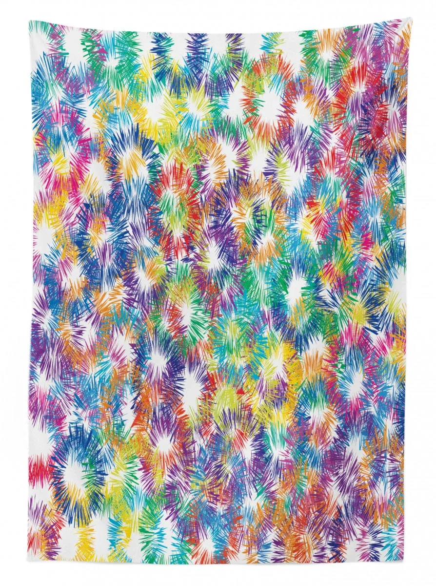 abstract fireworks 3d printed tablecloth table decor 1977