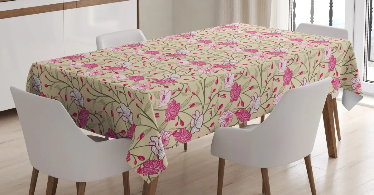 abstract foliage retro 3d printed tablecloth table decor 6714