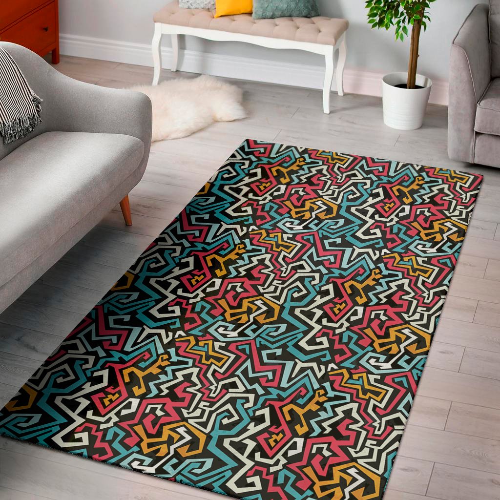 abstract funky pattern print area rug floor decor 4161