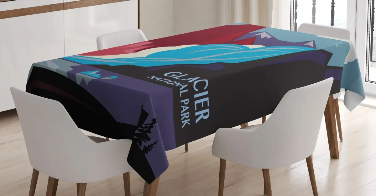 abstract mountains and river 3d printed tablecloth table decor 1128