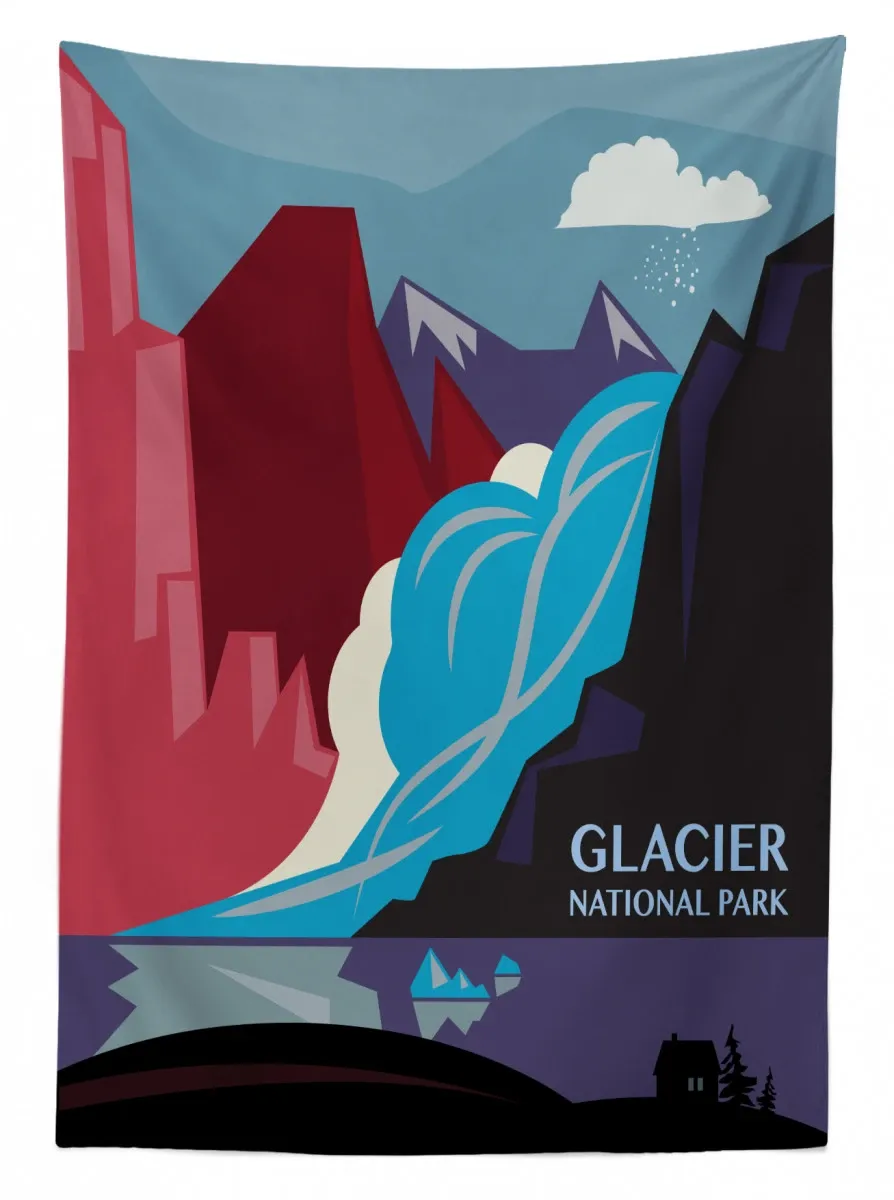 abstract mountains and river 3d printed tablecloth table decor 8420