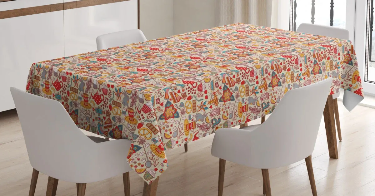 abstract party theme 3d printed tablecloth table decor 7749