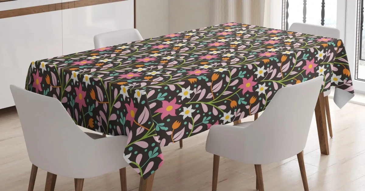 abstract pastel blossoms 3d printed tablecloth table decor 4851