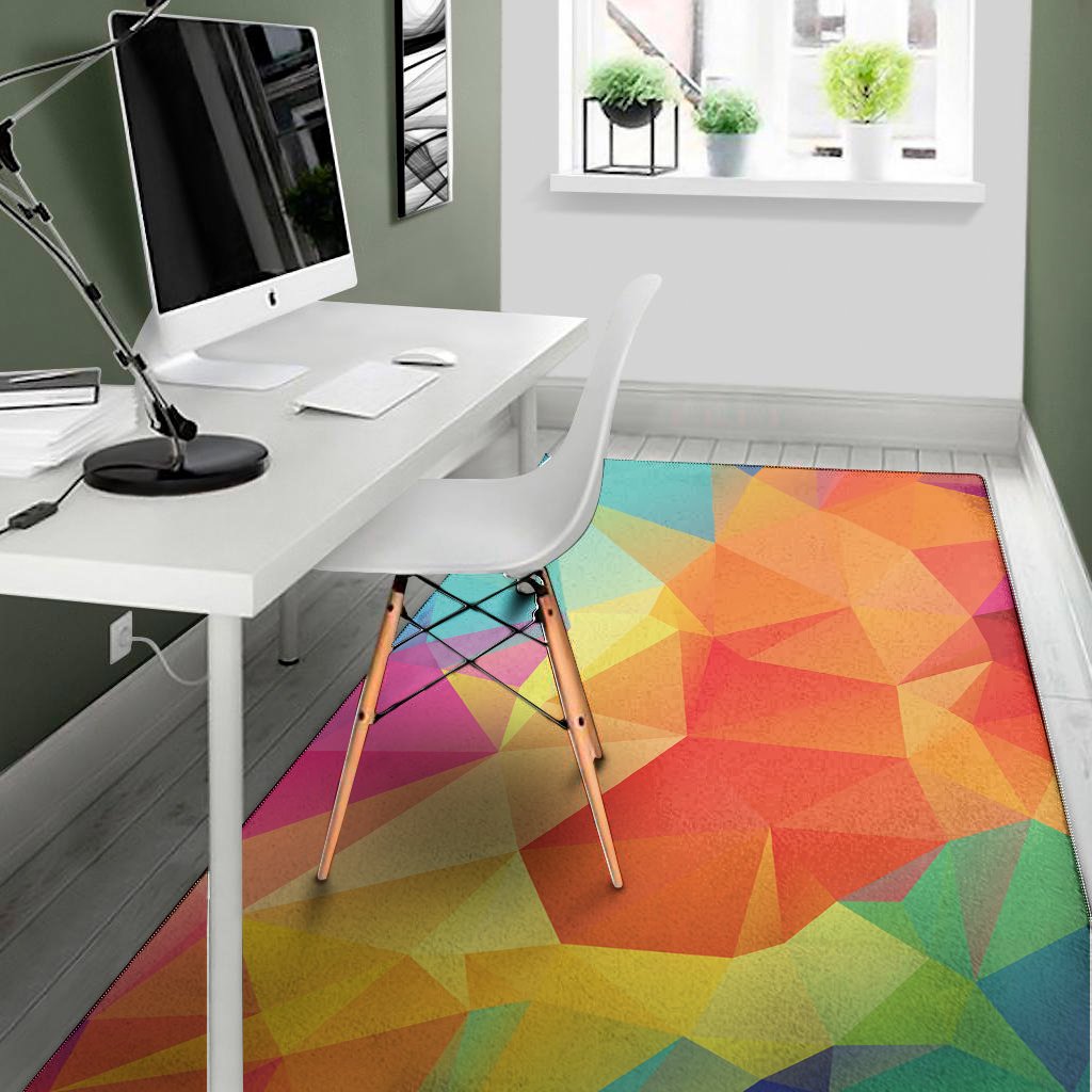 abstract polygonal geometric print area rug floor decor 6680