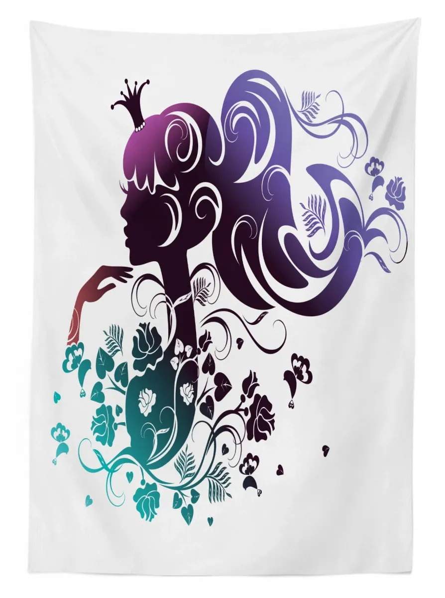 abstract portrait 3d printed tablecloth table decor 5091