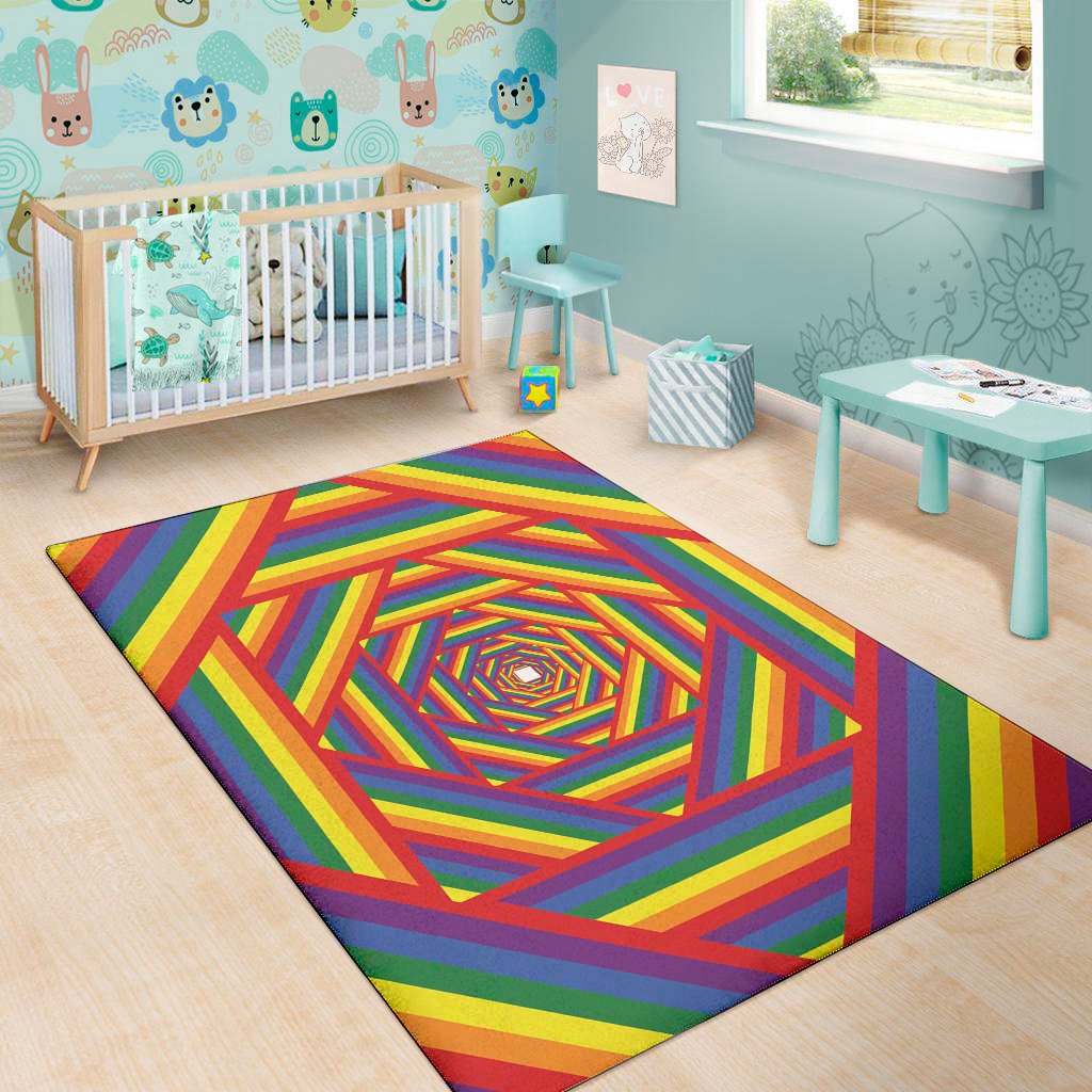 abstract rainbow lgbt stripes print area rug floor decor 6031