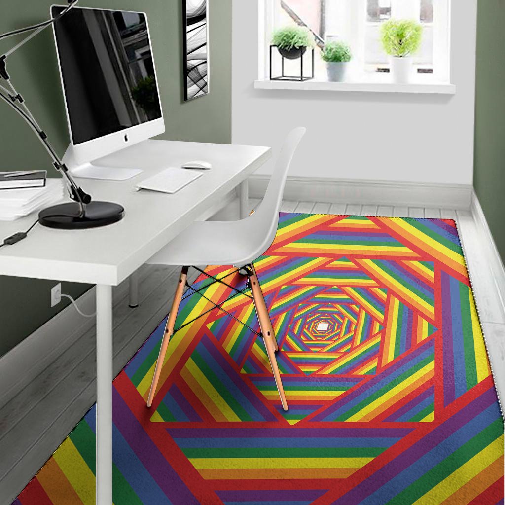 abstract rainbow lgbt stripes print area rug floor decor 8943