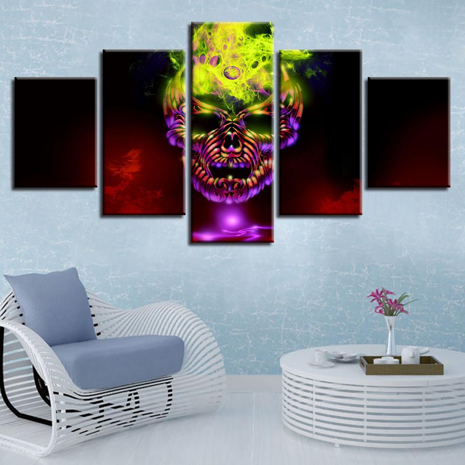 abstract skull abstract 5 panel canvas art wall decor 4773
