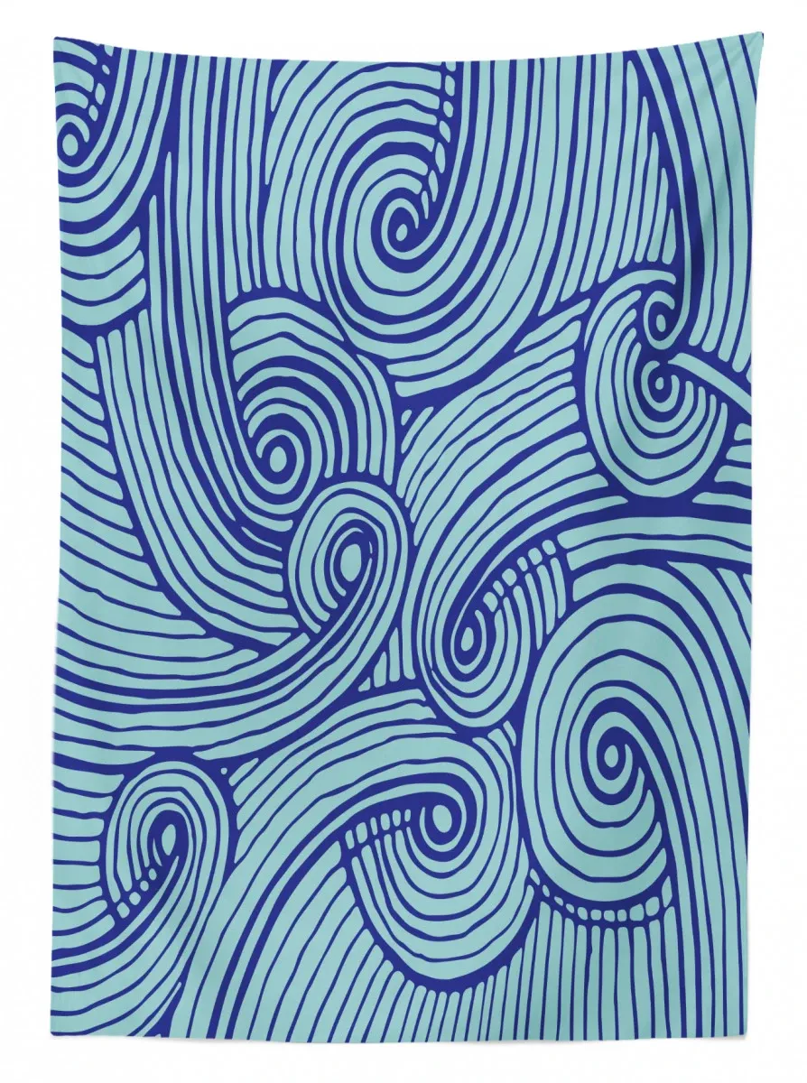 Abstract Spirals Wavy Ocean 3D Printed Tablecloth Table Decor abstract spirals wavy ocean 3d printed tablecloth table decor 1810