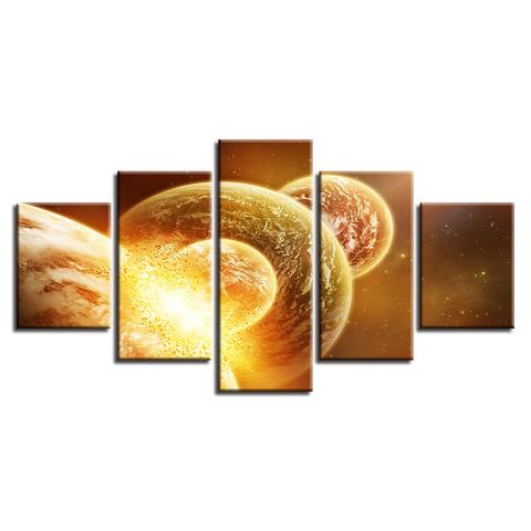 abstract universe planet mars space 5 panel canvas art wall decor 2033