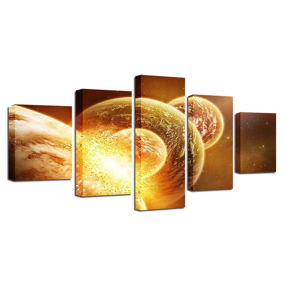 abstract universe planet mars space 5 panel canvas art wall decor 2946