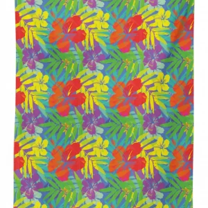 abstract vibrant hibiscus 3d printed tablecloth table decor 3369