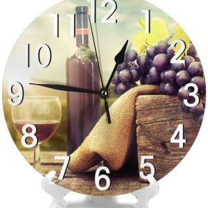 abucaky red wine with grapes and bottle wall clock 4551