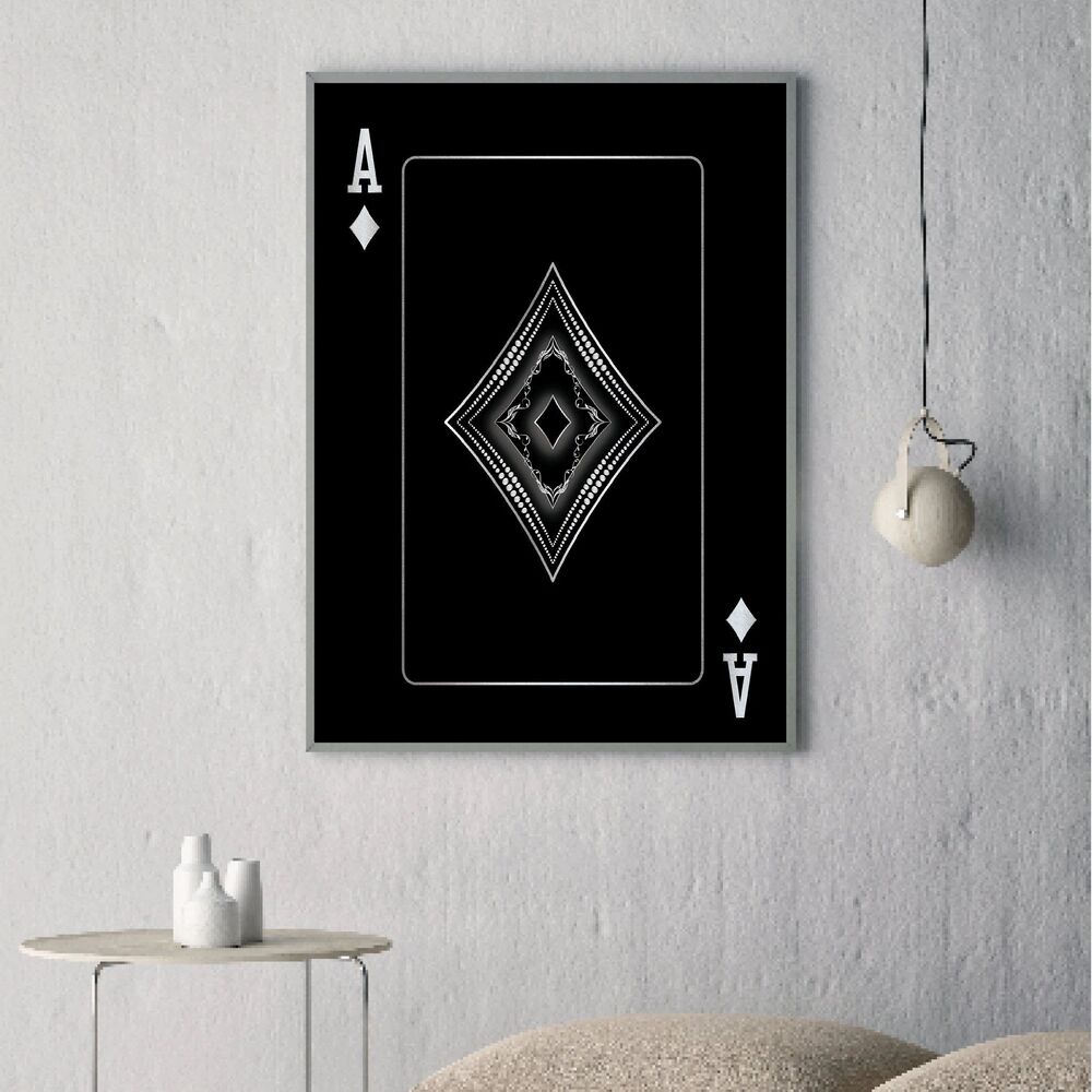 Ace Of Diamonds Silver Motivational Positive Canvas Print - Wall Art Decor ace of diamonds silver motivational positive canvas print wall art decor 7519