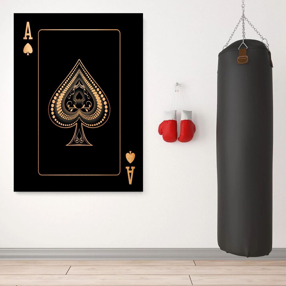 Ace Of Spades Gold Motivational Positive Canvas Print - Wall Art Decor ace of spades gold motivational positive canvas print wall art decor 4811