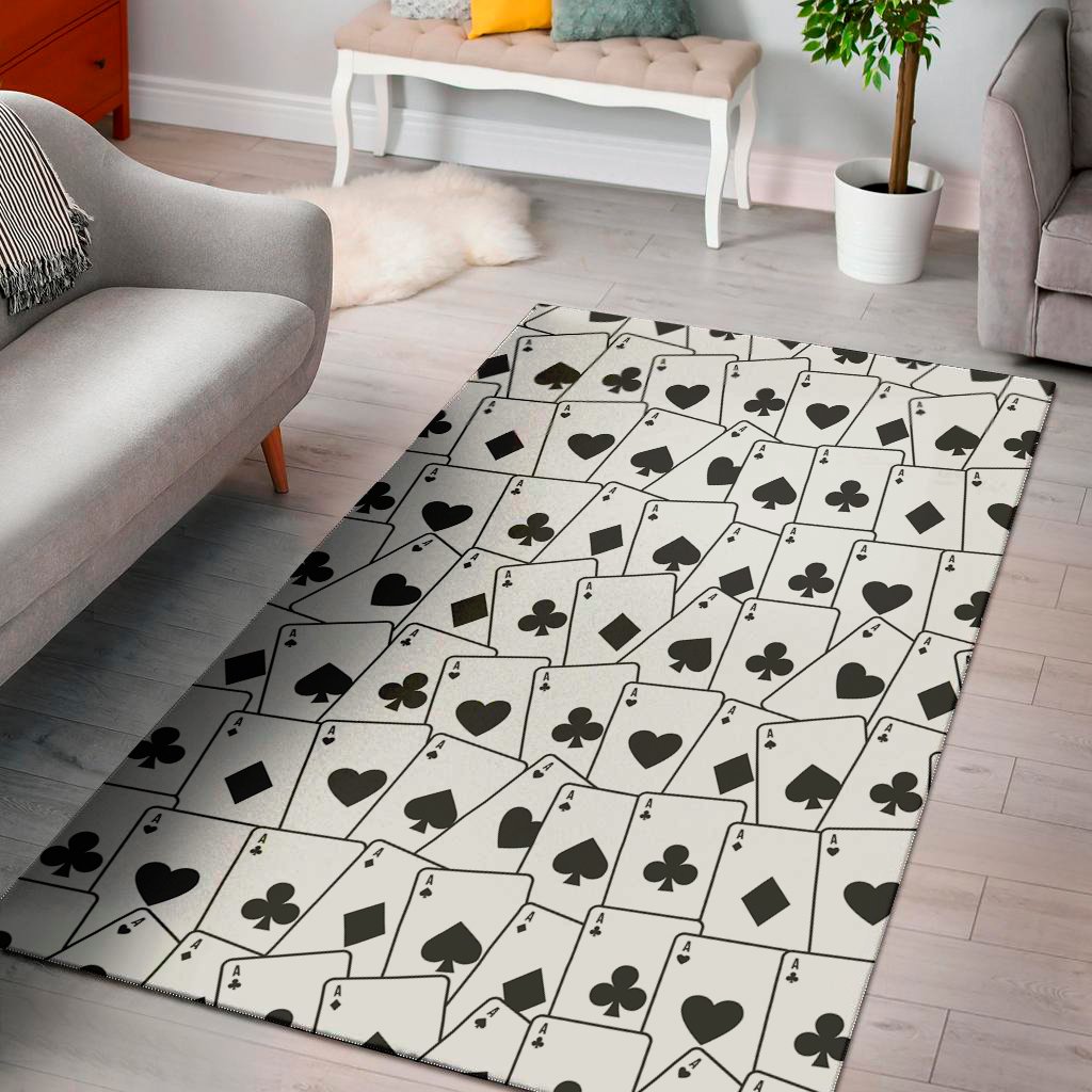 ace playing cards pattern print area rug floor decor 1531