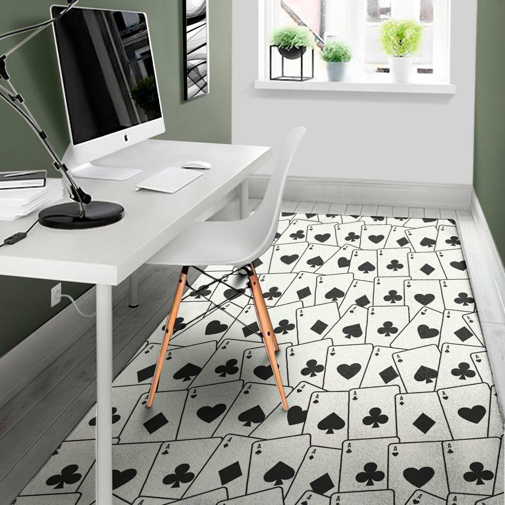 ace playing cards pattern print area rug floor decor 2929