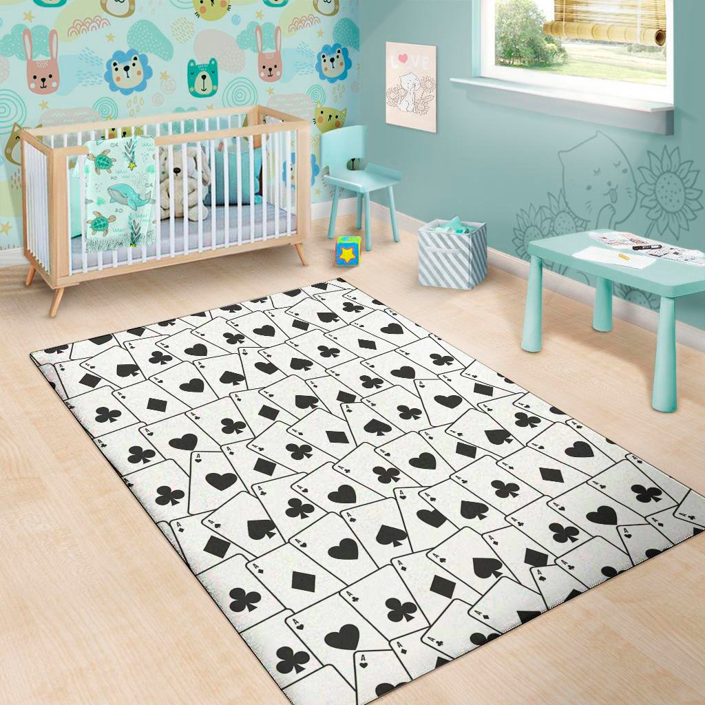 ace playing cards pattern print area rug floor decor 4773