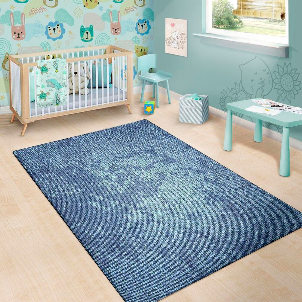 Acid Wash Denim Jeans Pattern Print Area Rug Floor Decor acid wash denim jeans pattern print area rug floor decor 6043