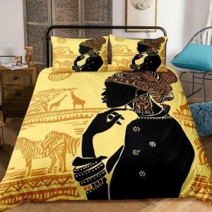 adorable african woman duvet cover bedding set 8929