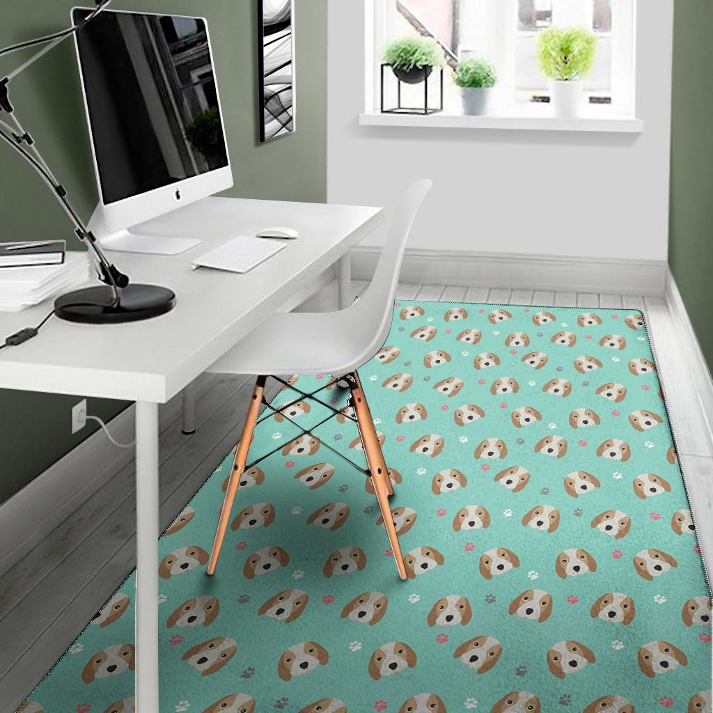 adorable beagle puppy pattern print area rug floor decor 2536