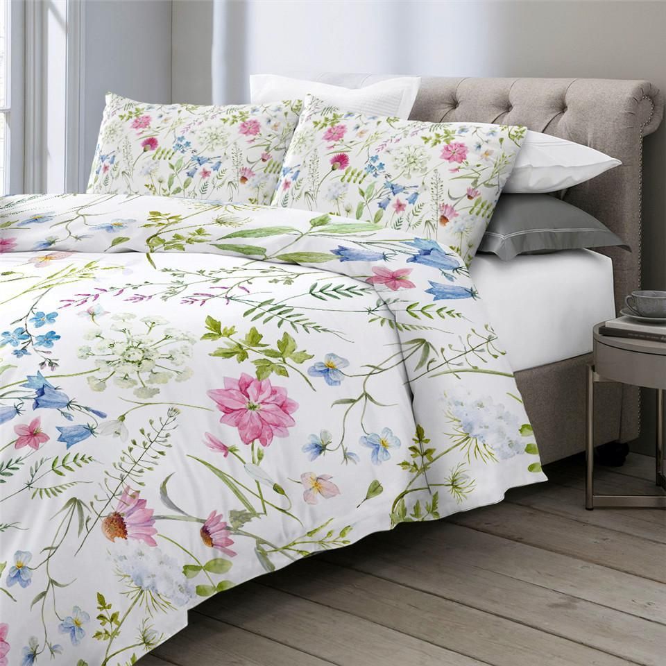 Adorable Flower White Background Duvet Cover Bedding Set adorable flower white background duvet cover bedding set 2609